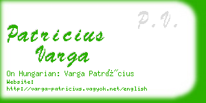 patricius varga business card